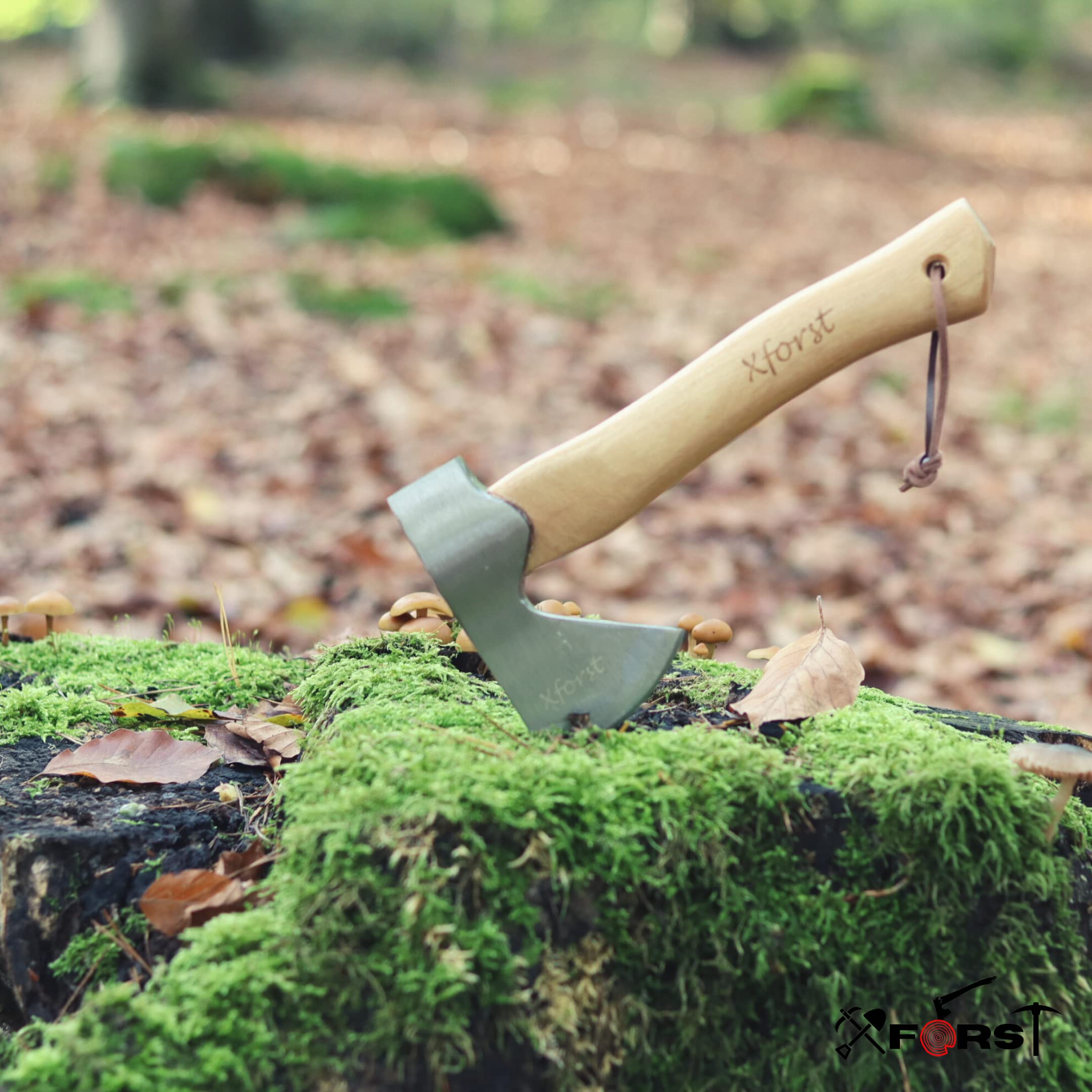 Xforst Pack: Hacha AG1 + Sierra Plegable FS24 – Combinación Outdoor, Camping, Bushcraft y Jardinería