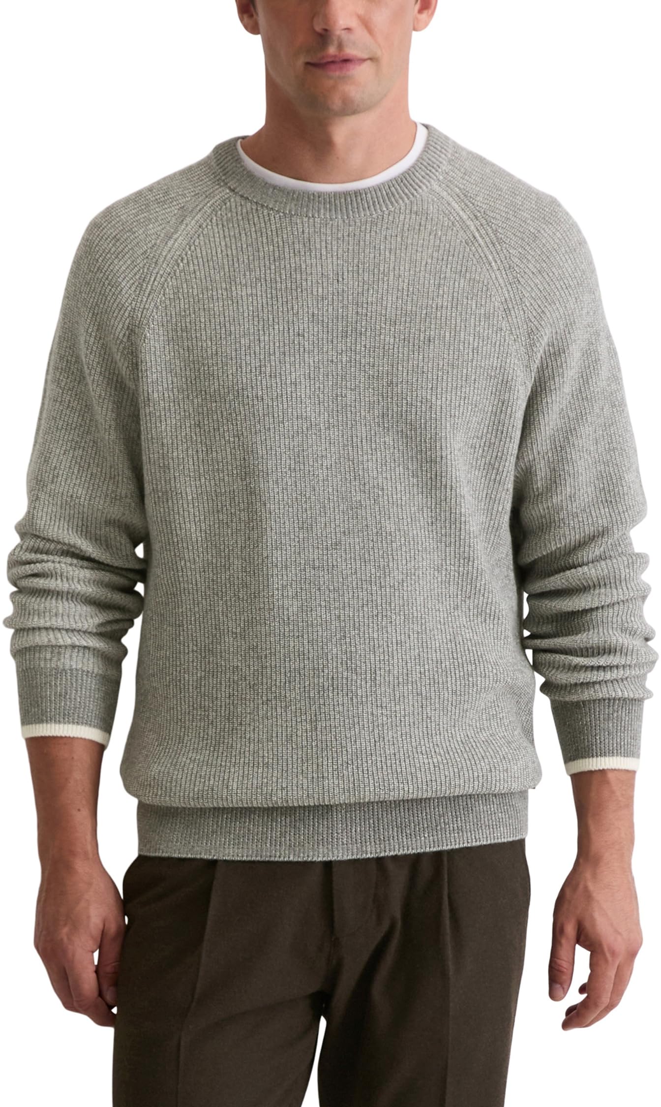 Marc OߴPolo Men's Regular Fit Round Neck Knitted Jumper, Grey (Grey Melange), S