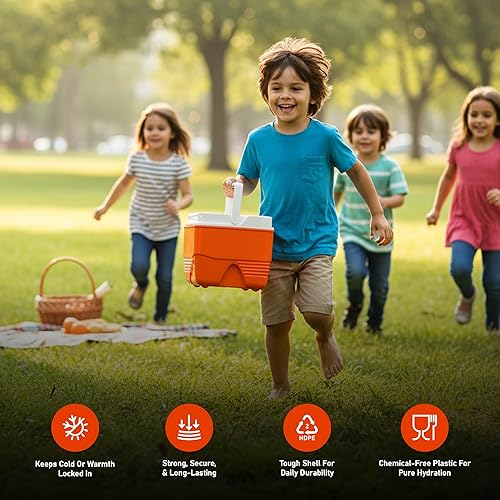 Miniatura 4 de Small Cooler Hard Shell, Ice Chest with Retractable Handle, Small Hard Cooler Box with 34 Day Ice Retention, Car Cooler for Picnic, Beach, Work &