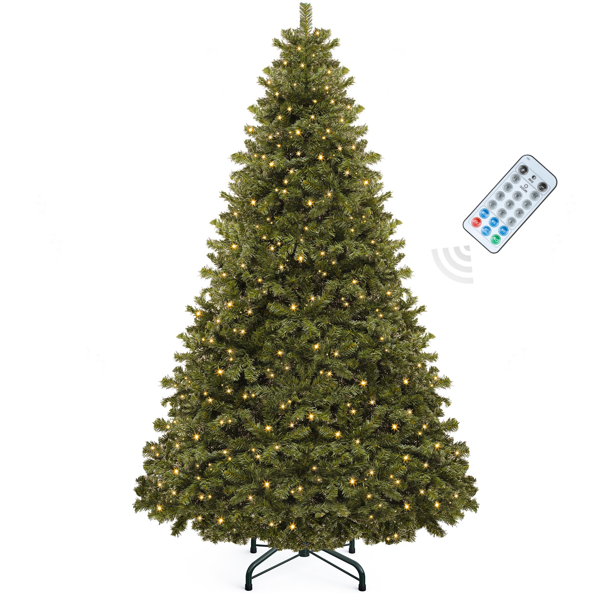 YITAHOME 6ft Artificial Christmas Tree with 250 LED, Christmas Pine Tree with 880 Tips, Foldable Metal Frame & Stand, Easy Assembly Pops Up Christmas Tree for Home Party, 182 x 110cm