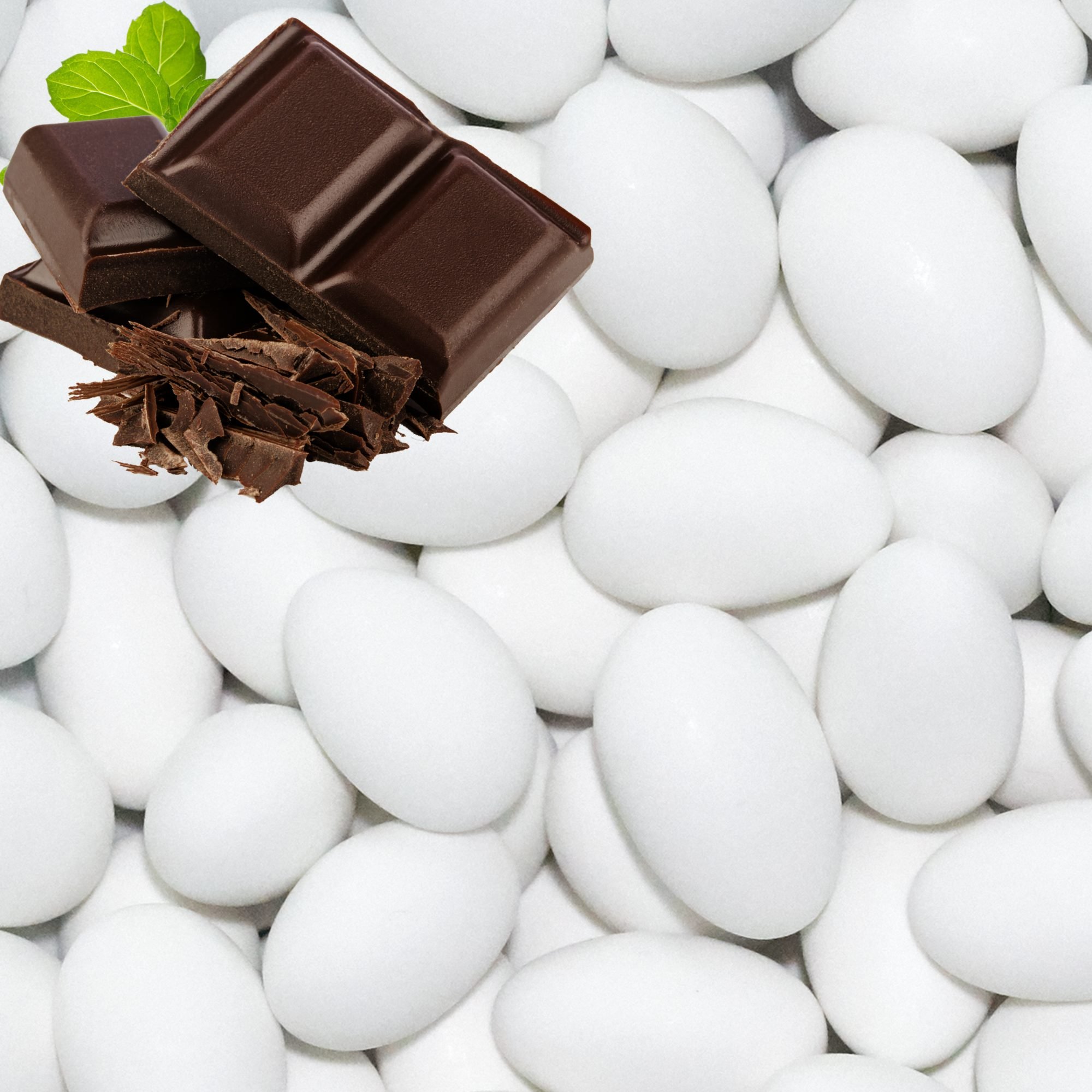 EinsSein Peladillas de Almendra Chocolate negro blanco mate 500g | 80 pieza Confeti Dulce para Fiestas | Grageas para Boda Bautizo y Comunión | Cumpleaños y Eventos