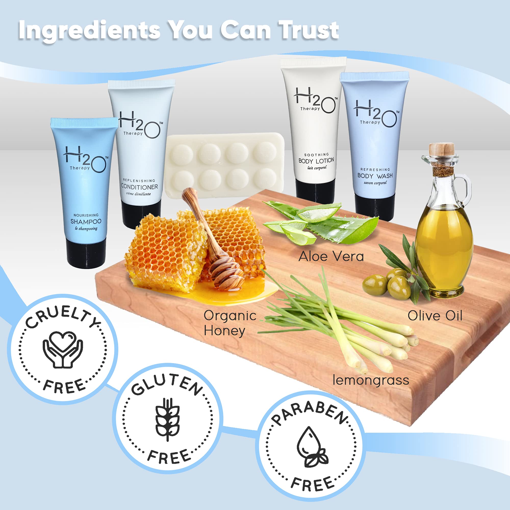 H2O Therapy Hotel Soaps and Toiletries Bulk Set AllInKit