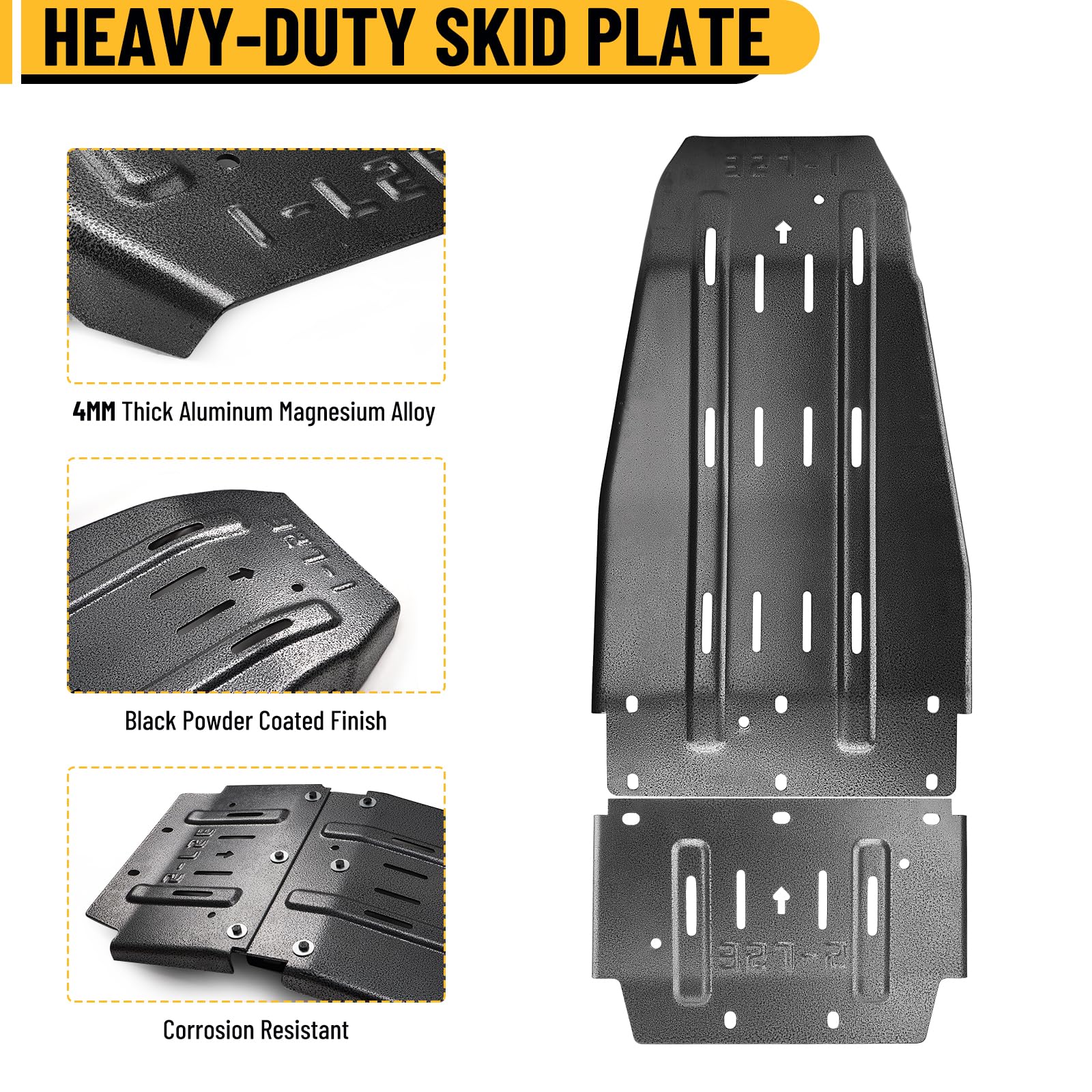 Racewill Engine Skid Plate, Transmission Splash Shield, Heavy-Duty