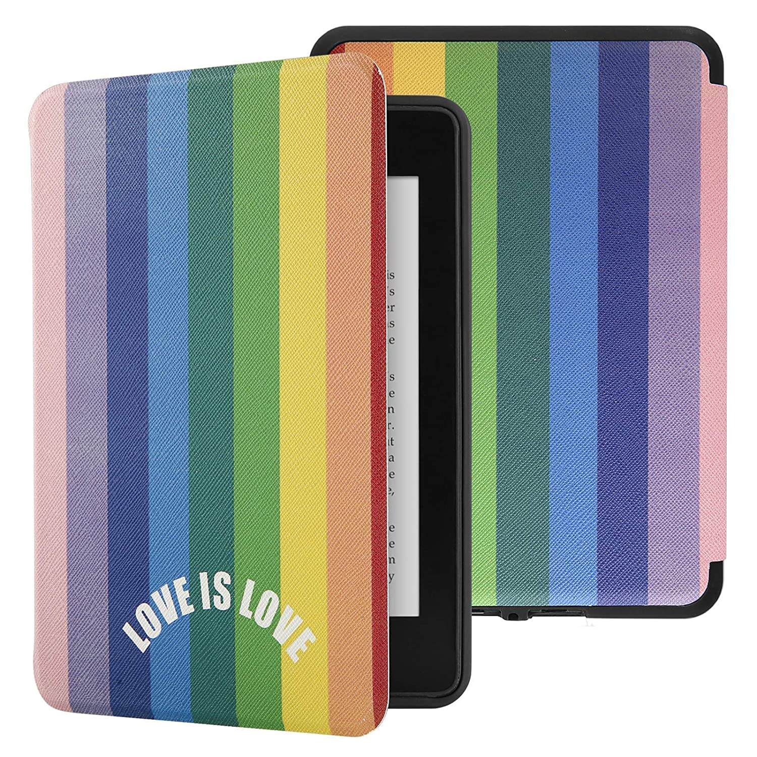 SwooK Classic Printed Magnetic Flip Cover Case for 6.8" Kindle Paperwhite 11 11th Generation 2021 / Kindle Paperwhite Signature Edition Soft Back Flip Cover Case (Love)-image-37