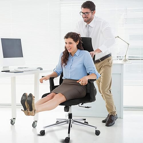 Miniatura 2 de Raynesys Silla ergonómica para personas pesadas capacidad de 350 libras con asiento ancho reposacabezas cómodo función de inclinación soporte lumbar