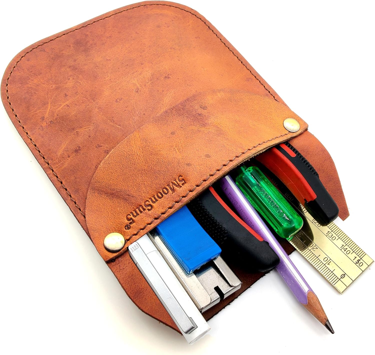 5MOONSUN5's Genuine Leather Work Pocket Organizer Tool Pocket for Tools,Pens fit for Jeans Back Pocket Great and Easy to use Office & Work Handmade Essentials