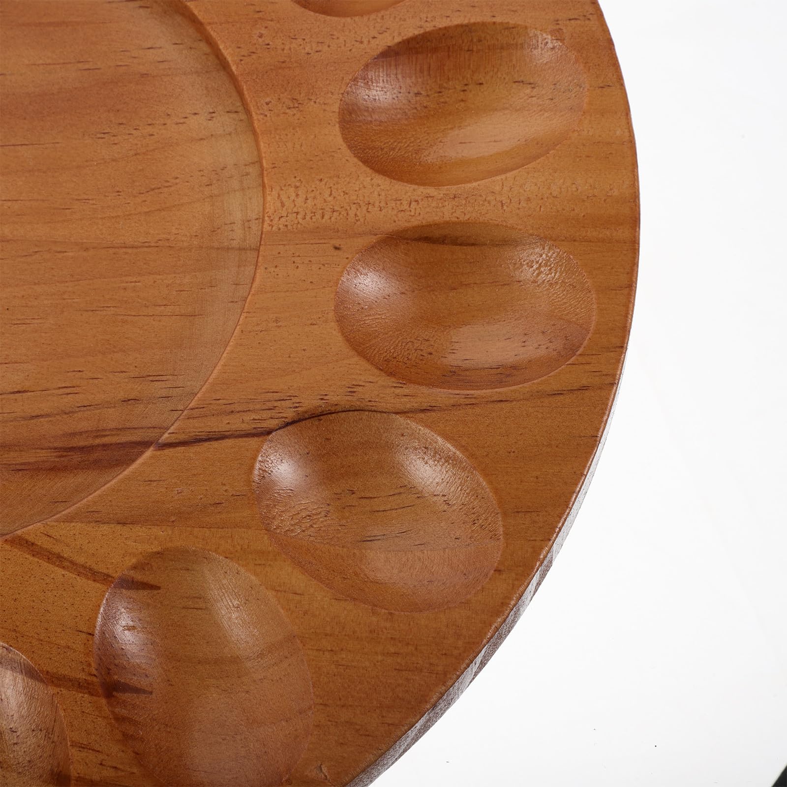 Abaodam Organizador de Huevos para Refrigerador y Encimera, Bandeja de Madera Diseño Compartimentado de 16 Agujeros, Pulido Fino y Estilo Creativo para Cocina