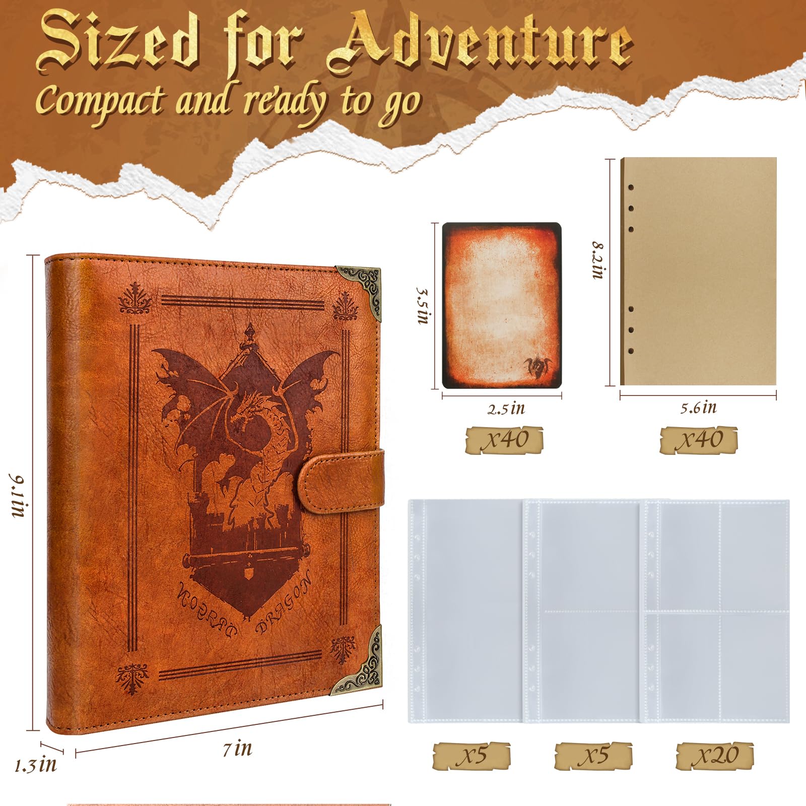 Portatarjetas De Hechizos Para DnD Y RPG – Libro De Bolsillo Y Soporte Con Fundas Extraíbles, Cierre Magnético Y Superficie Para Pizarra, Regalo Para Jugadores Y Dungeon Masters