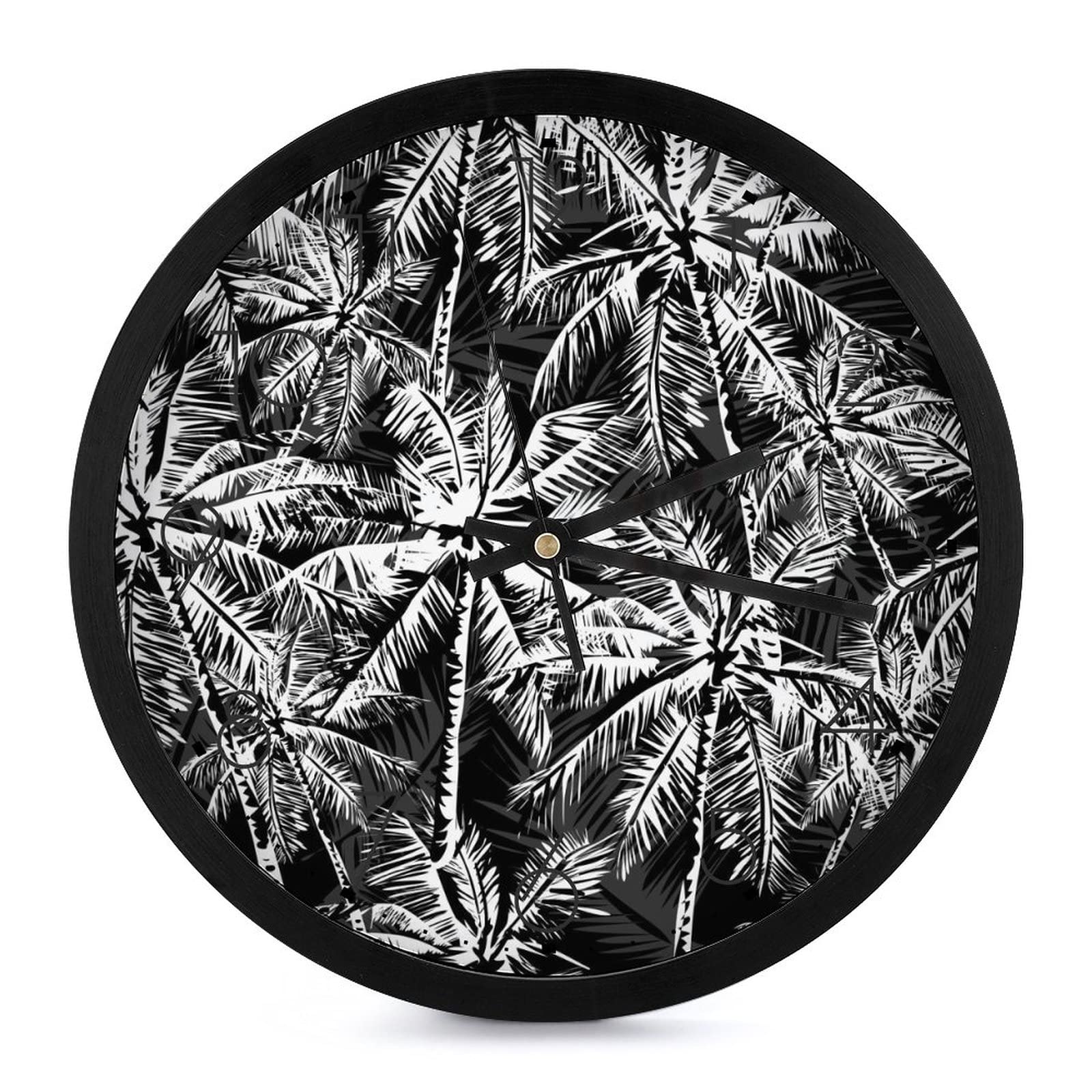 Horloge murale ronde palmier pour cuisine et chambre, grand affichage 25cm
