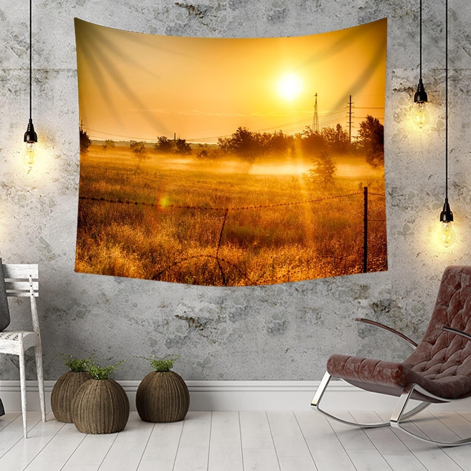 Tapiz de pared amarillo de poliéster, para colgar en la pared, 300 x 256 cm