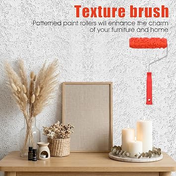 2pcs 7'' Texture Roller for Wall Paint Roller Art Pattern Ceiling Texture Sponge Drywall Paint Rollers Rubber Rollers for Walls DIY Decorative Furnitures and Floors Decoration