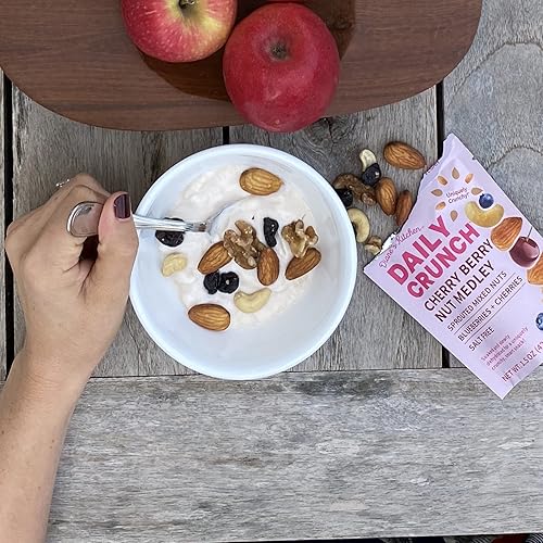Miniatura 7 de Daily Crunch Almendras germinadas, mezcla de nueces de cerezo, frutos secos germinados mixtos, arándanos y cerezas, bolsas resellables de 5 onzas,