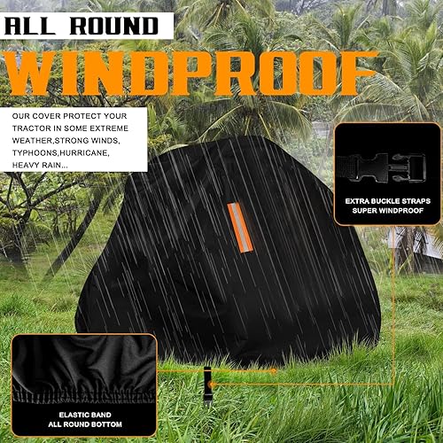 Miniatura 6 de ClawsCover Cubierta impermeable para cortacésped de equitación cubierta de tractor de jardín para exteriores se adapta a cubiertas de hasta 54