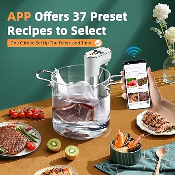 OUTOHOME WiFi Sous Vide Cooker,1300W Sous Vide Precision Machine