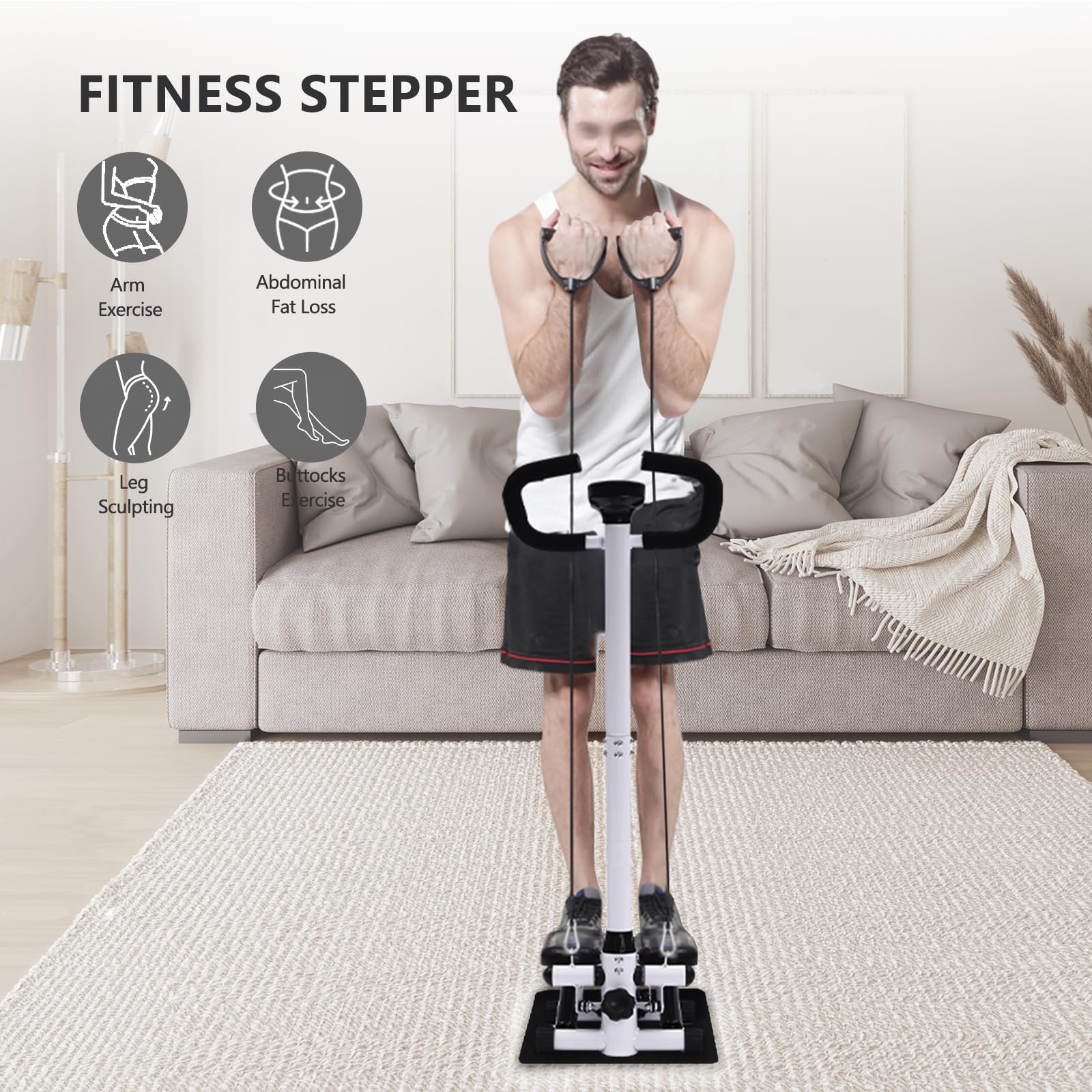 Steppe Fitness Antideslizante Altura Ajustable 150 kg Ejercicio Máquina de Pesaje con Asa y Baños de Resistencia Equipo de Fitness para Aparatos Deportivos Casas Para Adelgazar Moldes