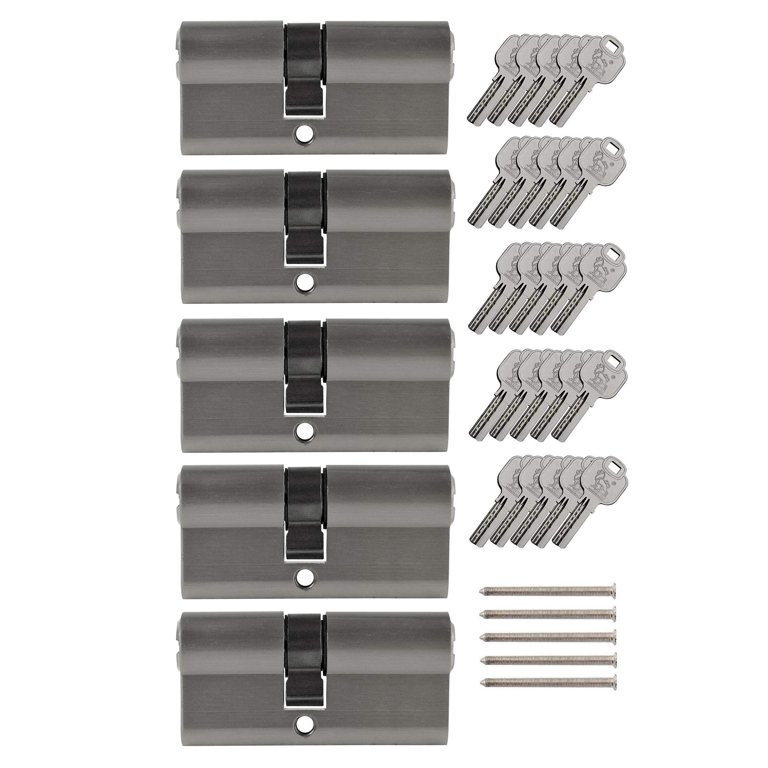 5x Profilzylinder 65 mm 30/35 gleichschließend inkl. 25 Schlüssel