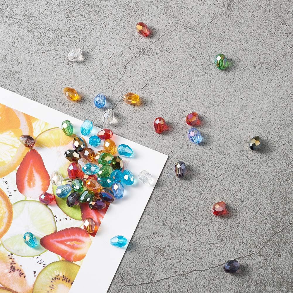 Craftdady 200Pcs 7-8x6mm Faceted Glass Teardrop Spacer Beads Random Mixed AB Color Crystal Loose Beads for DIY Jewelry Making with 1mm Vertical Hole - Image 6
