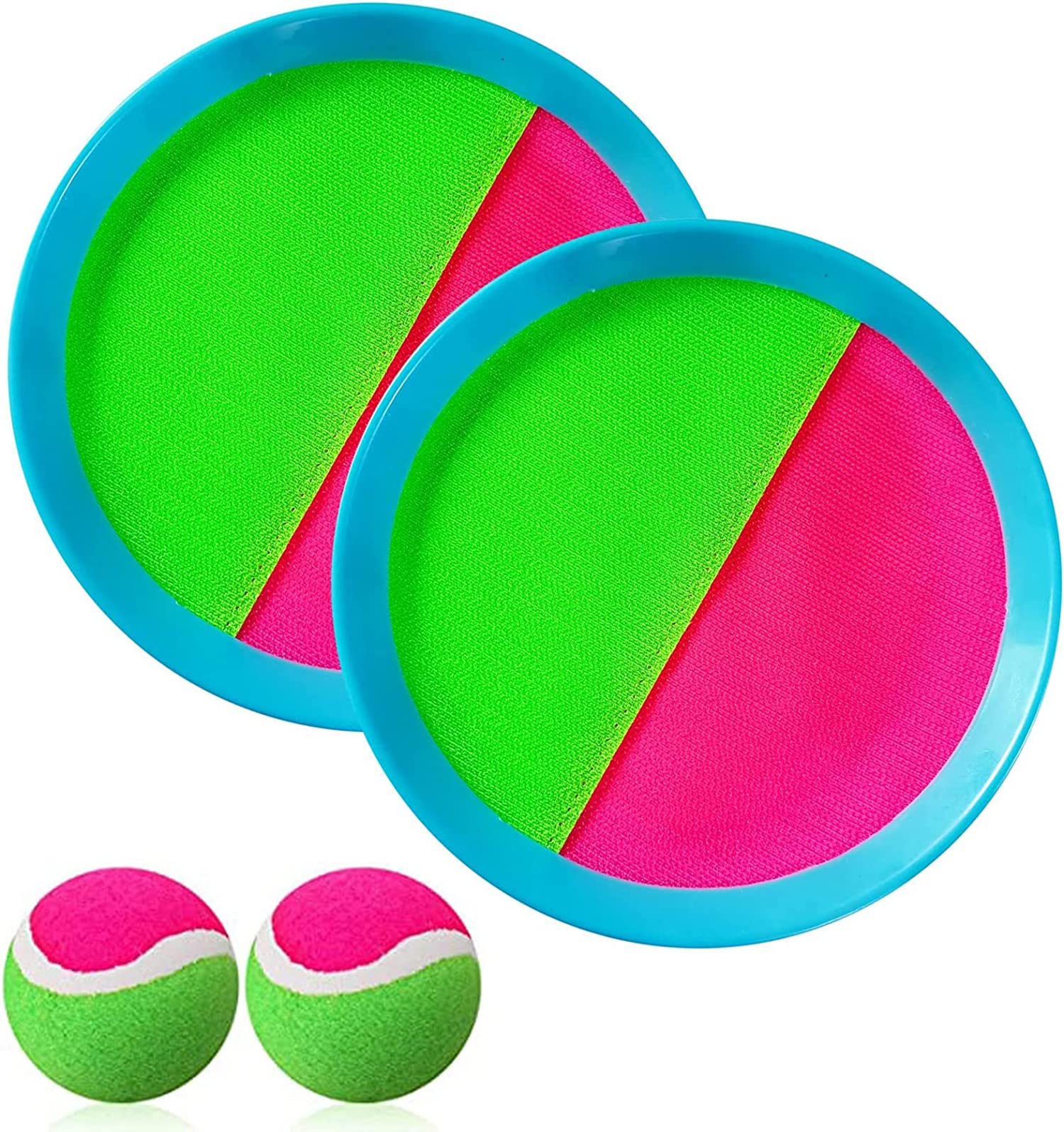 KASTWAVE Toss and Catch Ball Game Set, Classic Outdoor Games, Beach Games, Backyard Games, Catch Game Toys for Kids Adults Family(2 Paddles & 2 Balls)