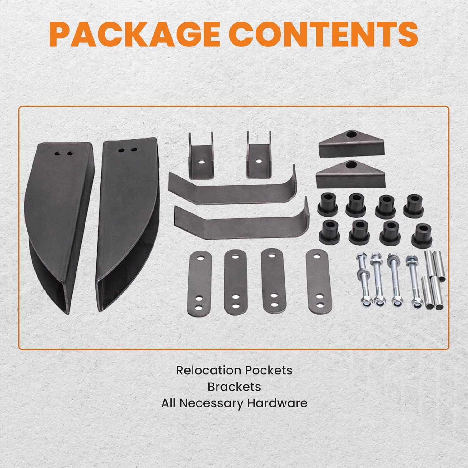 Rear Spring Relocation Pocket Kit 150 210 Mounting Hardware Aluminum for Chevy for Bel Air for Del Ray for Nomad for 1-Fifty Series for Sedan Delivery for 2-10 Series MXR03FXZL