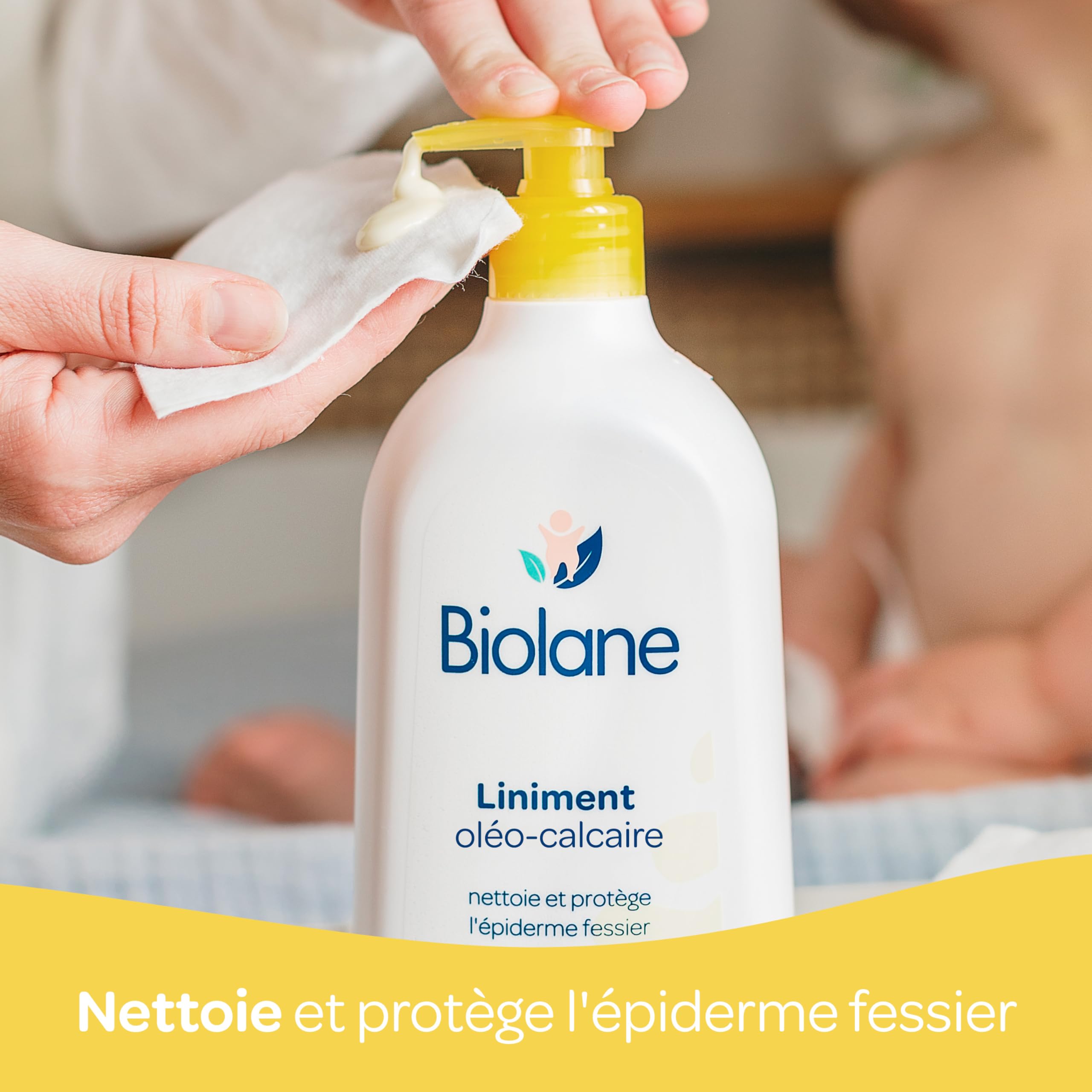 BIOLANE – Liniment oleo calcaire Bébé – Nettoyant sans rinçage – 99% Origine naturelle – Peaux Sensibles - Nettoie et protège le siège du bébé – 700ml – Fabriqué en France - 4