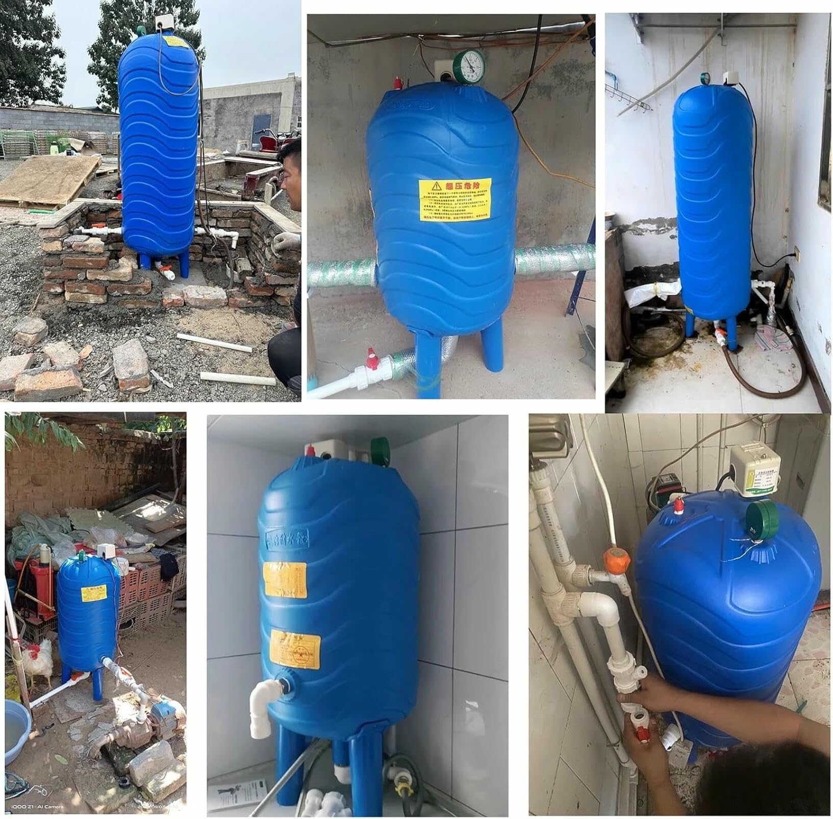 Serbatoio di stoccaggio dell'acqua pressurizzato verticale completamente automatico con kit di installazione per uso domestico e giardino