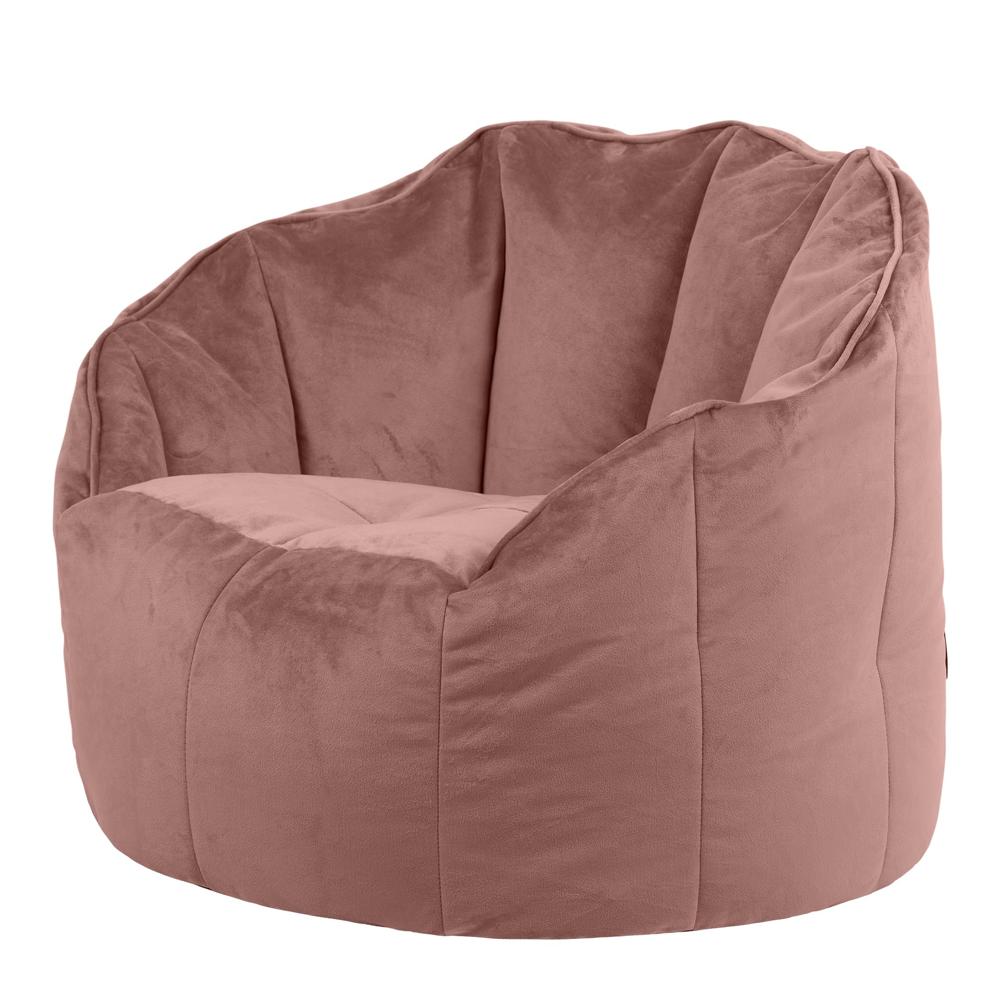 Icon Sirena Sitzsack Sessel für Erwachsene, Rosa, Flauschiger Samtstoff, Riesen Sitzsack Samt mit Füllung, Bean Bag Chair, Bequemer Sessel Wohnzimmer, Lounge, Schlafzimmer, Büro