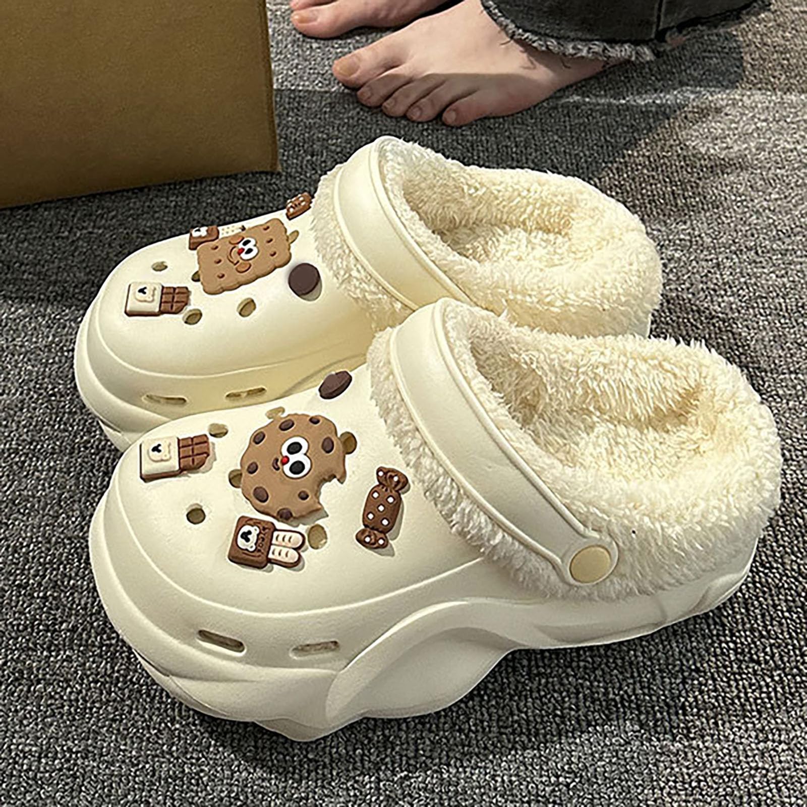Pantuflas para mujer para interiores y exteriores, cómodas, suaves, cálidas, para invierno, con extraíble