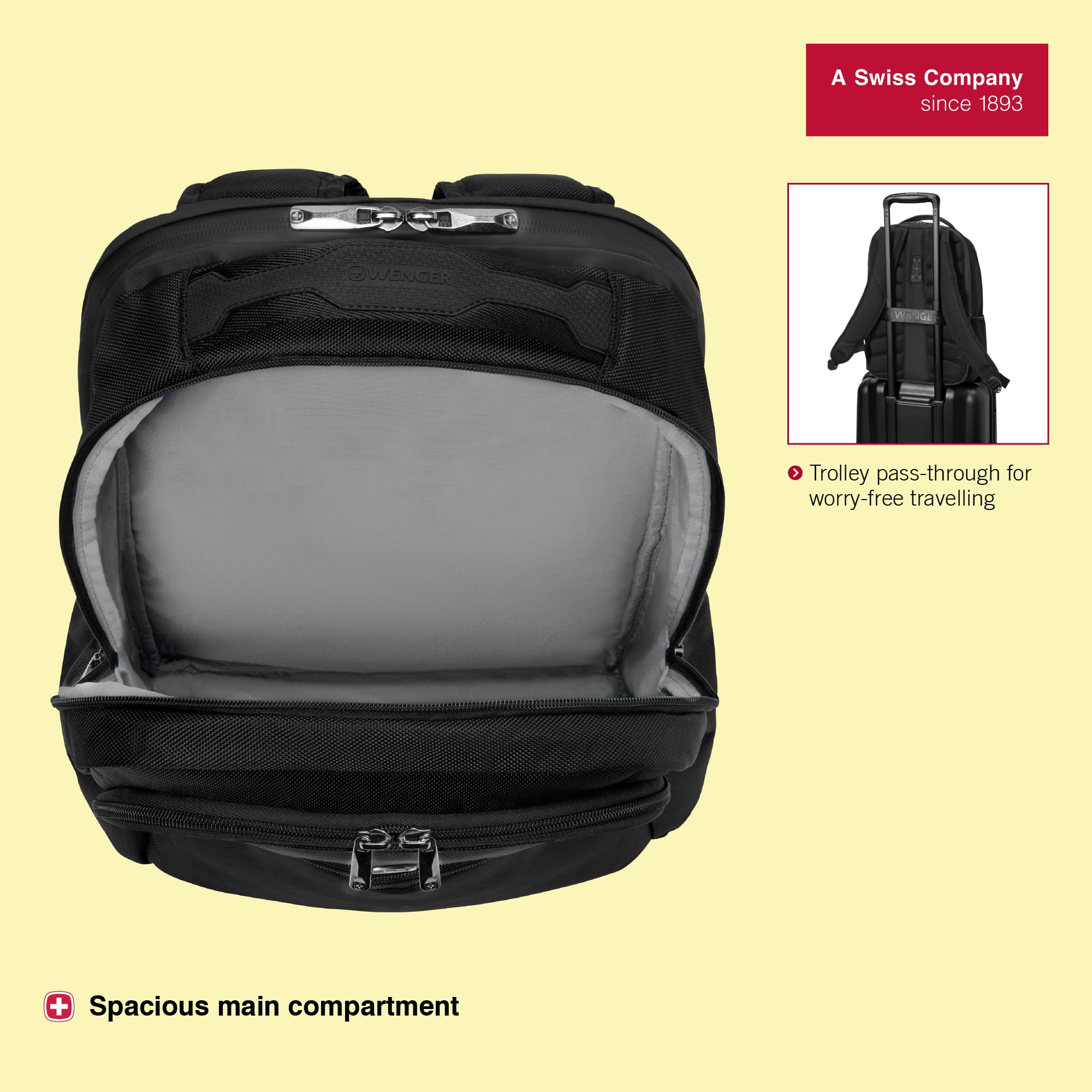 WENGER Laptop-Rucksack mit Tabletfach, Notebook, Tablet bis 10 Zoll, Organizer, Damen Herren, Büro Business-Reisen Uni