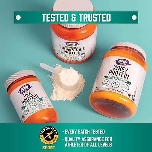 Miniatura 6 de NOW Sports Nutrition, Proteína de suero orgánica certificada 0.67 oz, polvo sin sabor, 1 libra