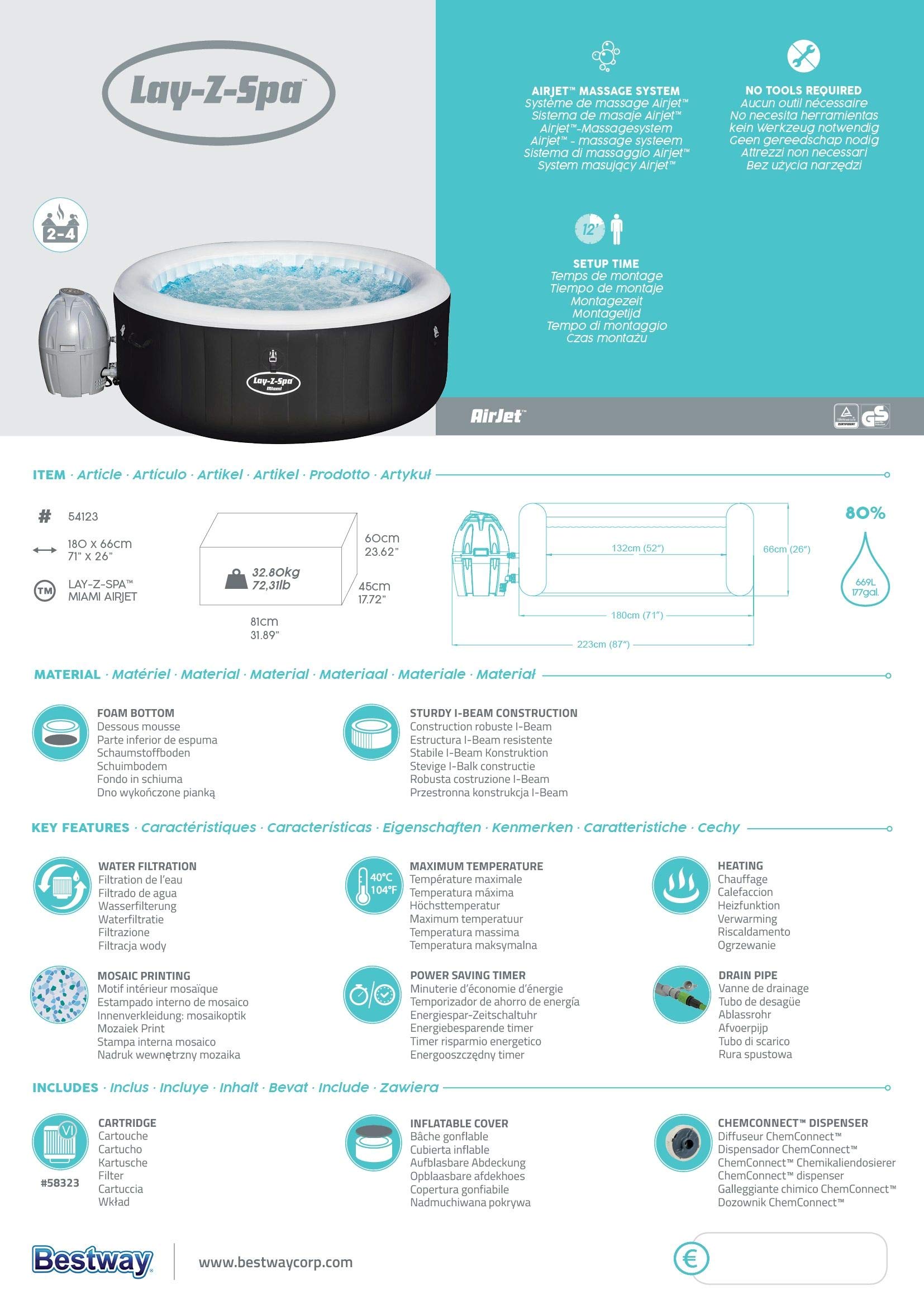 Bestway Spa Gonflable 2/4 Personnes