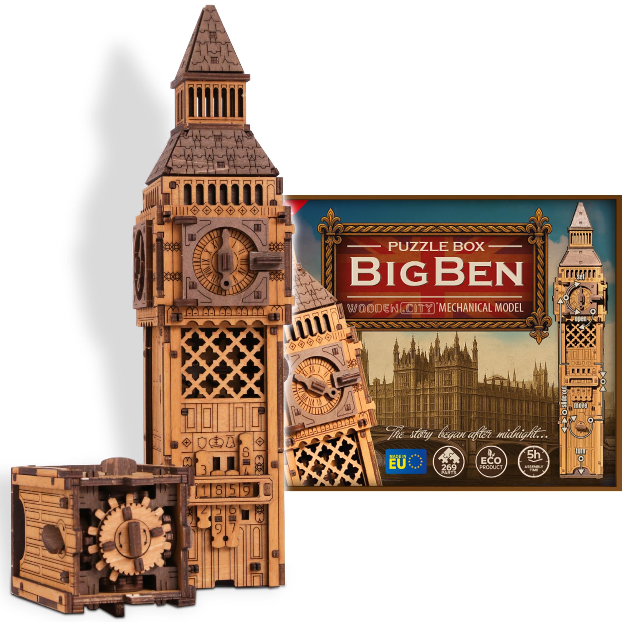 Amazon.com: WOODEN.CITY Puzzle Box Big Ben – 3D Wooden Puzzle for