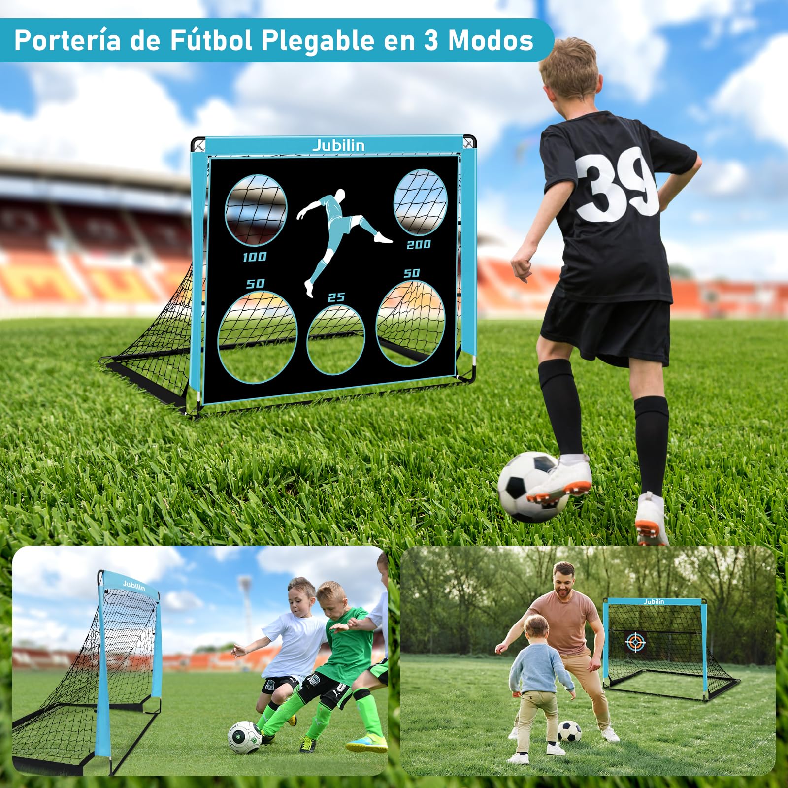 Set De Fútbol Infantil Con Portería Plegable De Franela – Incluye 2 Balones Suaves, Adhesivos Y Ganchos, Fácil De Colgar En Pared, Para Interior Y Exterior