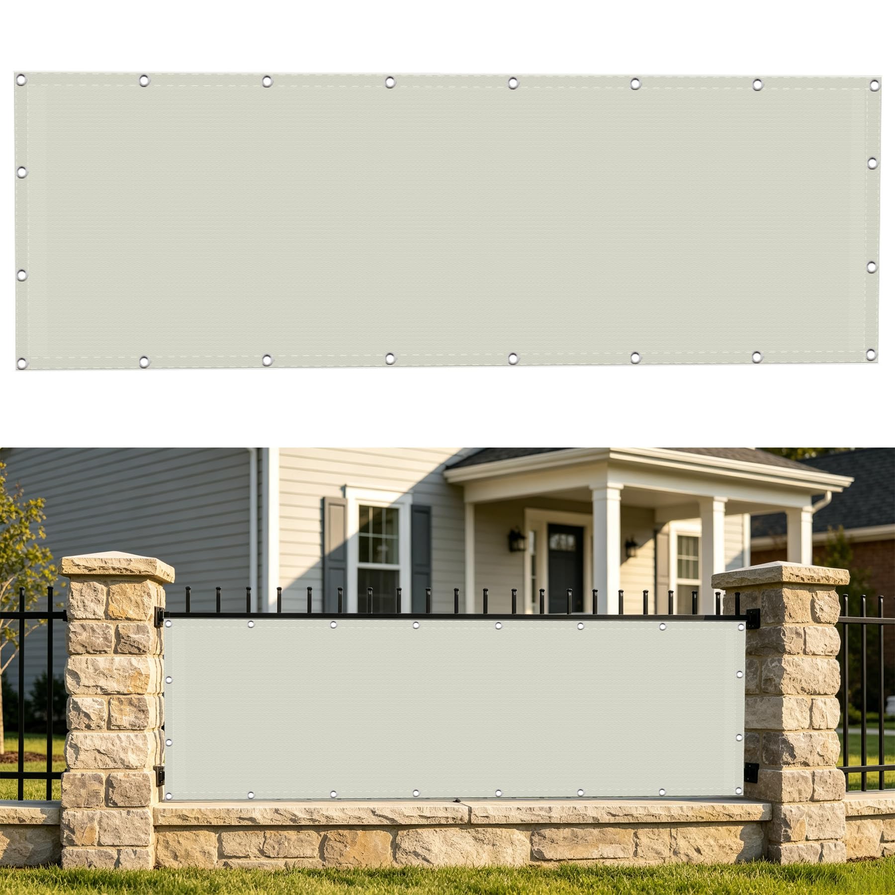 Frangivisto Balcone 1 x 10 m Protezione Privacy, Protezione Uv, Antivento e Impermeabile, Solare Oscurante Balcone con Fascetta per Ringhiera, bianco