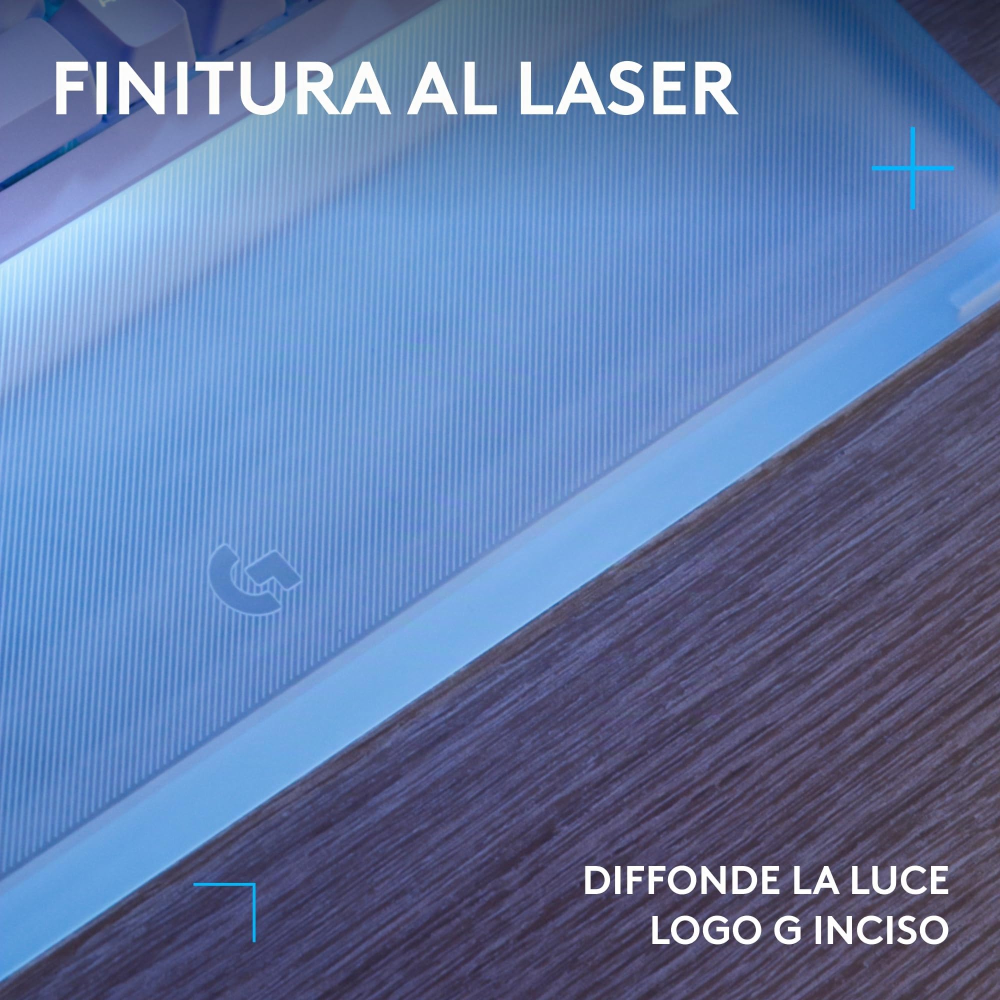 Logitech G G512 X PALM REST 98, poggiapolsi in acrilico | Amplifica la barra luminosa LIGHTSYNC RGB, incisione al laser, supporto premium per tastiera gaming G512 X 98 - Trasparente