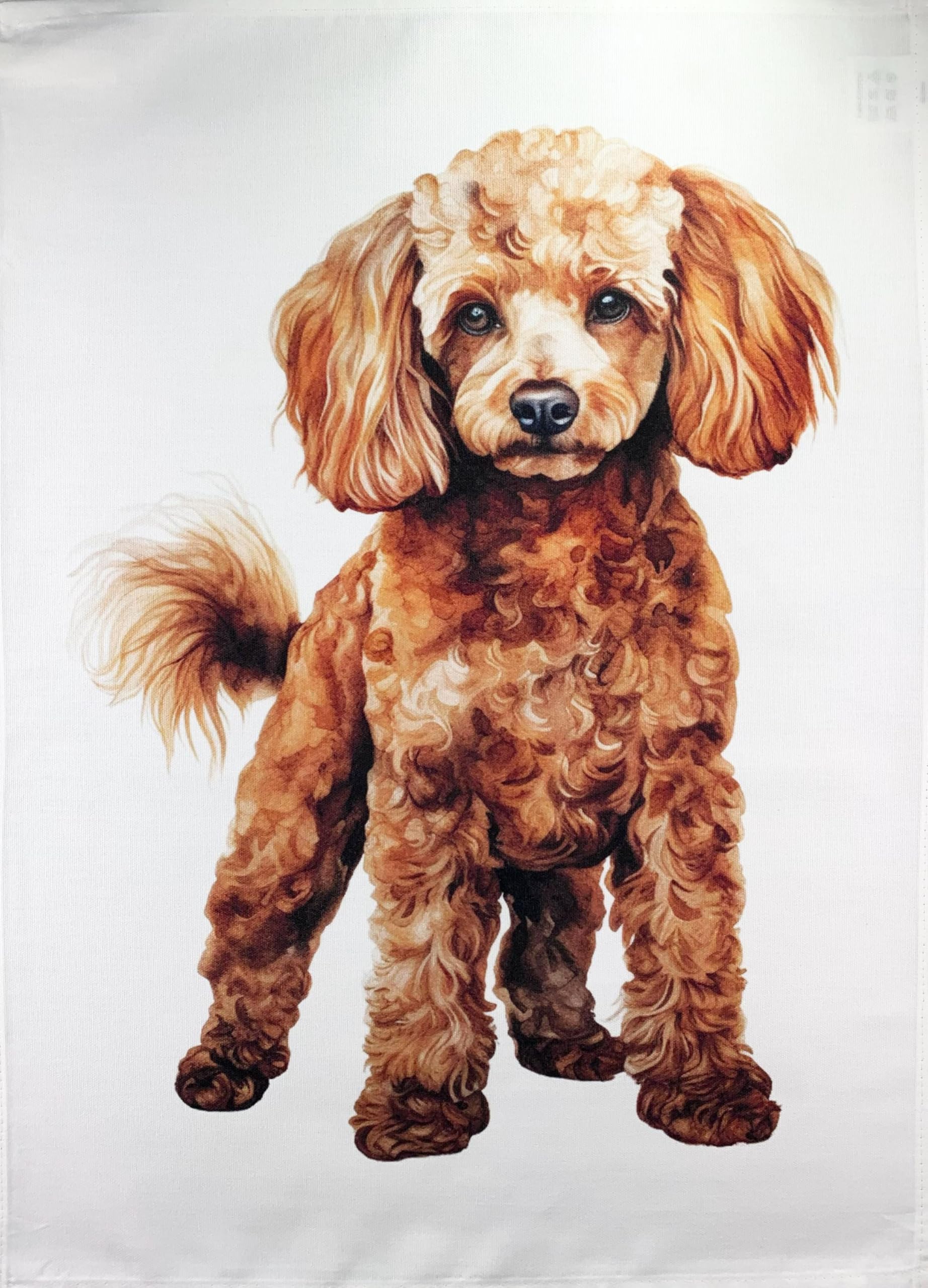 Half a Donkey Miniature Poodle large cotton tea towel