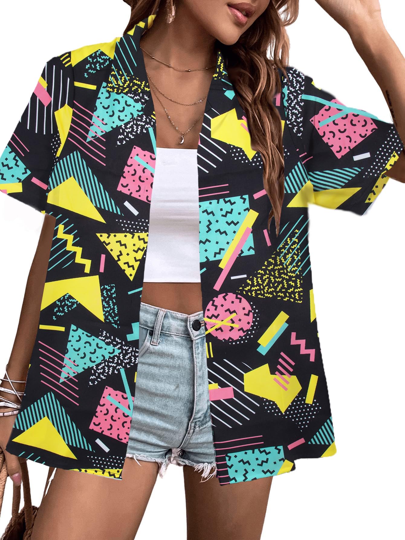 Tenue des années 80 pour femme MYHALF look rétro fluo pour soirée vintage - 5