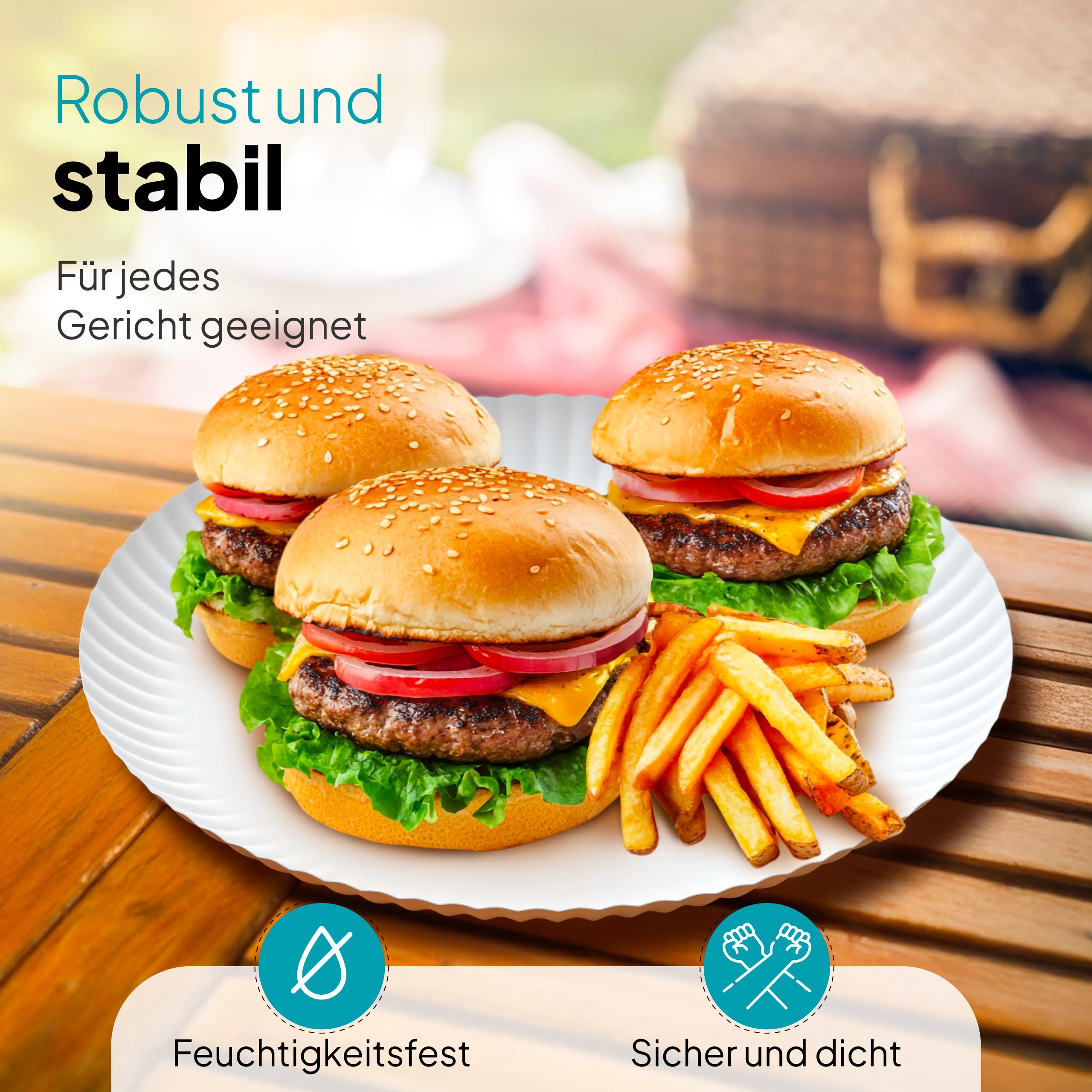 Commerline 200 Stück Pappteller Rund Ø32 cm | Einweggeschirr Kuchenteller Partygeschirr Partyteller | Einwegteller Papierteller Einmalgeschirr Imbissteller