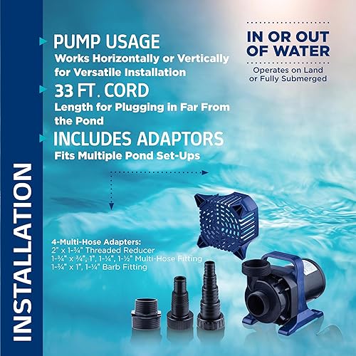 Miniatura 6 de Alpine Cyclone 8000 GPH - Bomba de cascada y estanque cable de alimentación de 33 pies PAL8000