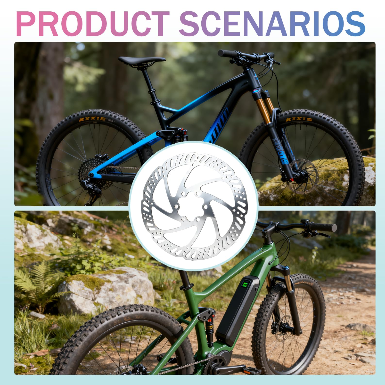 2 Discos de Freno de 160 mm para Bicicleta, Freno de Disco de Bicicleta, Frenos de Disco para Bicicletas de Montaña y de Carretera, Herramientas Centerlock, Instalación Fácil y Material Resistente