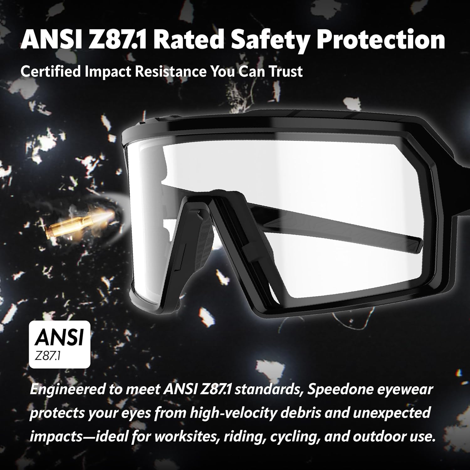 Speedone Z87+ Safety Sport Sunglasses, UV400 Anti-Fog, Impact Resistant for Motorcycle & Powersports - Image 3