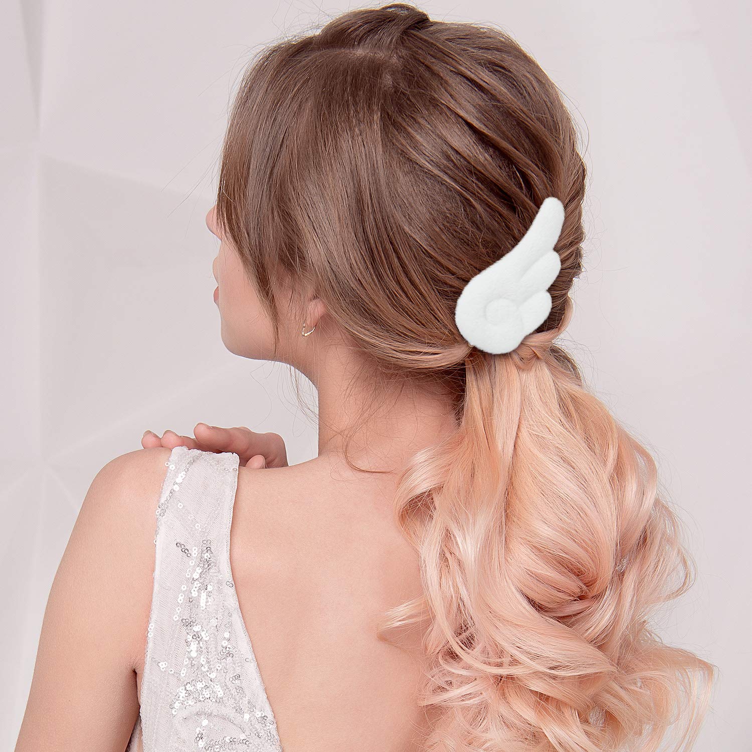 3 pares de pinzas de pelo de ángel para Halloween, lindos pasadores de cuero, horquillas de dibujos animados, adorables pasadores de felpa, accesorios para San Valentín, mujeres y niñas 7