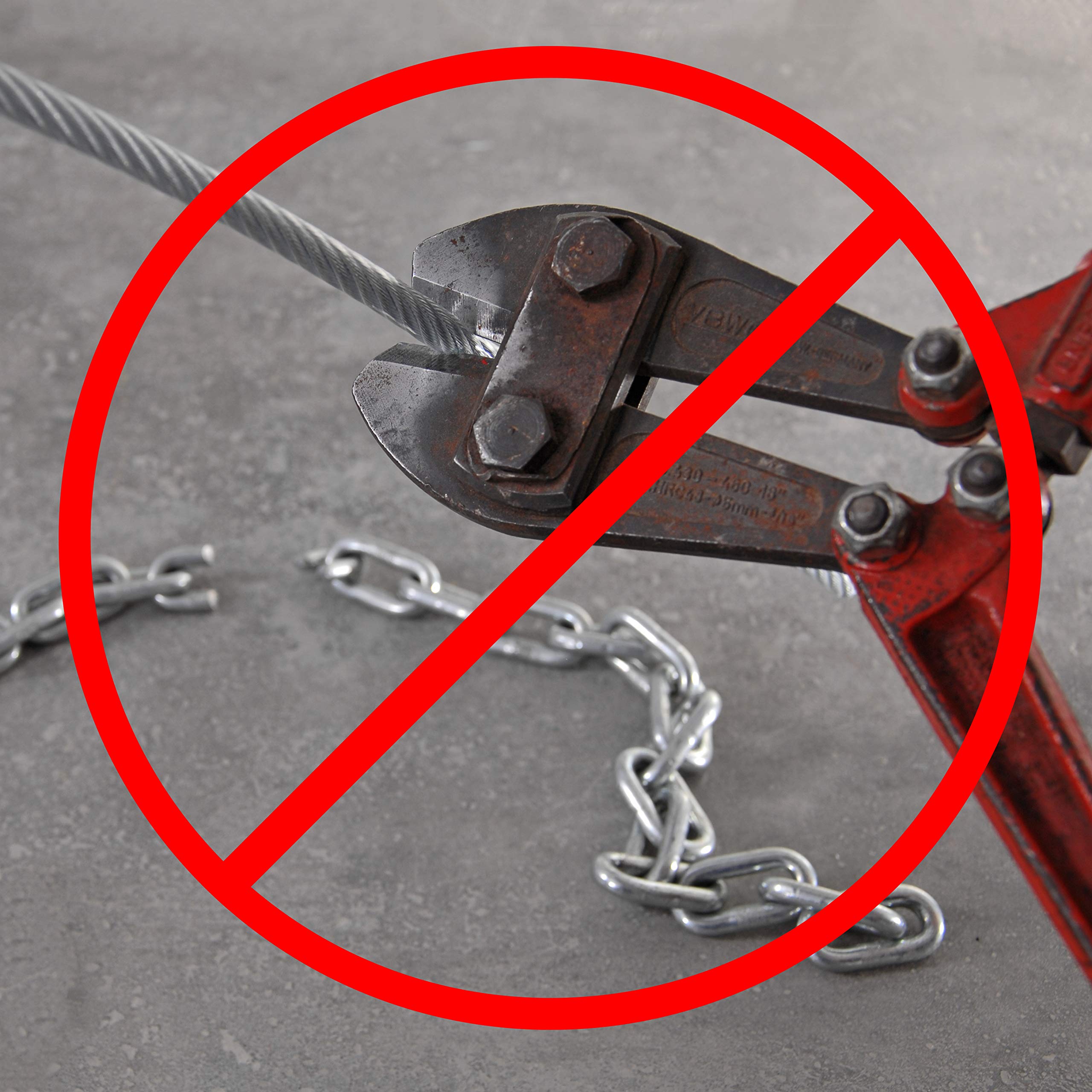 Câble à passants, câble en acier avec cadenas ABUS [1 m – 50 m] – Câble à passants, câble antivol | Épaisseur : 6 mm (4 à 6) | Longueur : 4 m