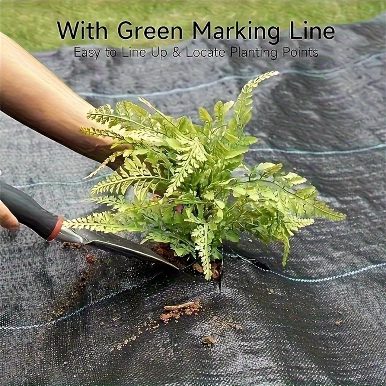 Unkrautvlies Unkrautmembran, Gartenlandschaft, Stoff, Anti-Gras-Tuch, stark, atmungsaktiv, Mulch, dickere Bodendecker-Matte(200cmX1000cm)