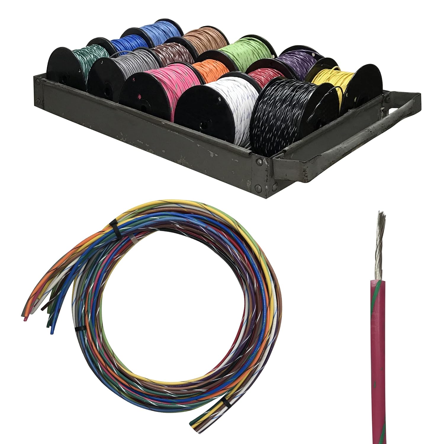 Marine Tinned Primary 14 Gauge x 25 FT - Tan Wire & Yellow Stripe - USA