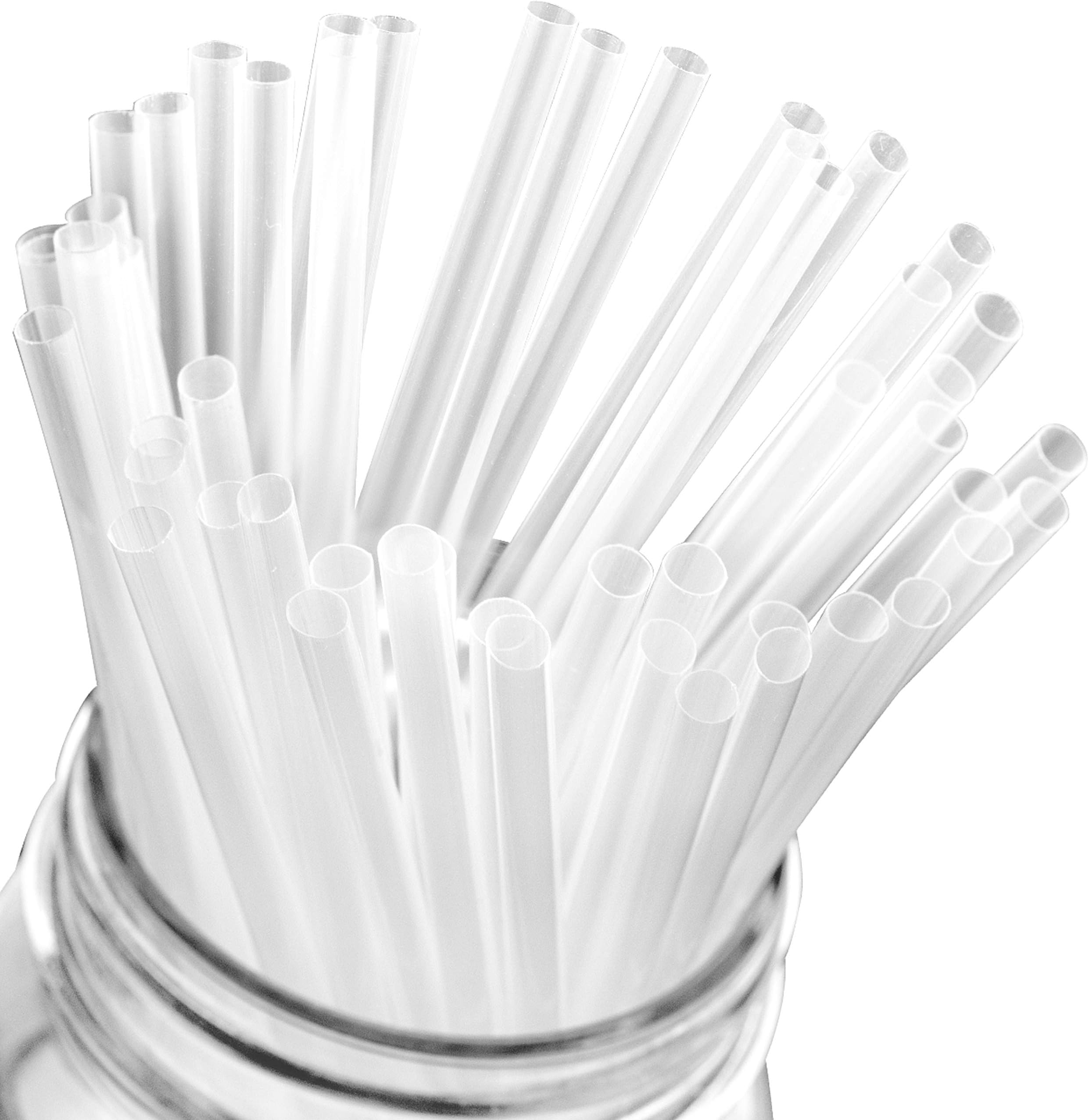Durable, Reusable 7.75in Clear Cocktail Straws 100pk. Individually Wrapped for Germ Protection and Easy Serving. BPA-Free Straw Makes a Great Drink Sipper or Swizzle Stirrer for Mixed Drinks!