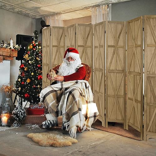 Miniatura 14 de ECOMEX Divisor de habitación de 8 paneles totalmente montado, divisor de habitación de madera de 5.6 pies, separadores de habitación y pantallas de