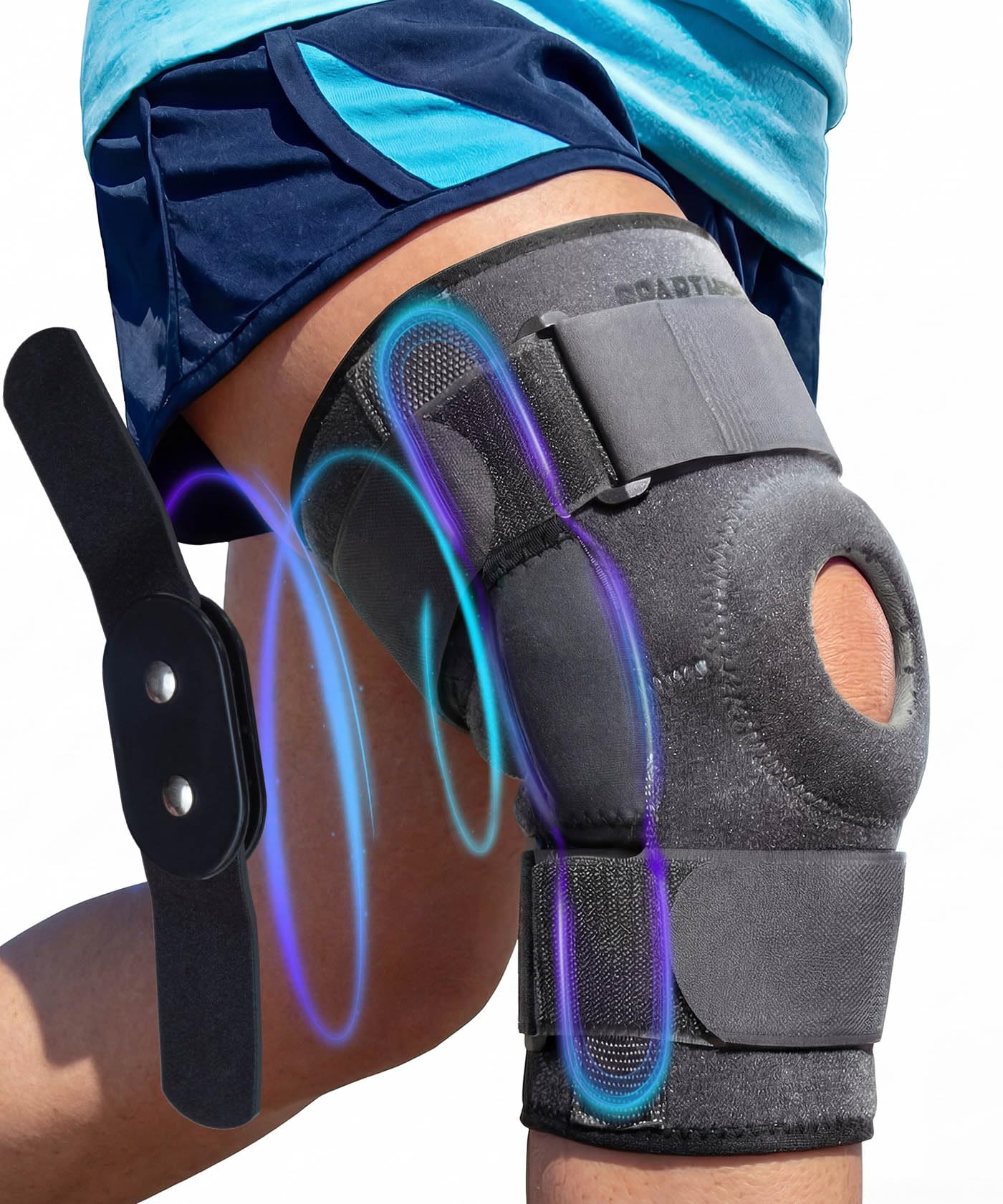 Sparthos Hinged Knee Brace - Relieves ACL, MCL, Meniscus Tear, Arthritis, Tendon Pain - Dual Metal Side Stabilizers - Support for Running, For Men and Women Check Size Chart (Large, 15½-20″ Thigh)