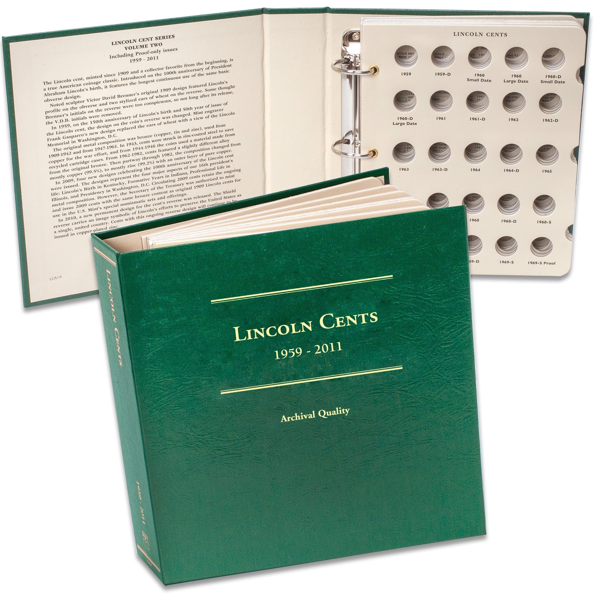 Littleton Coin Company 1959-2011 Lincoln Cent Album, Volume 2, Memorial Cents with Anniversary Cent Holes