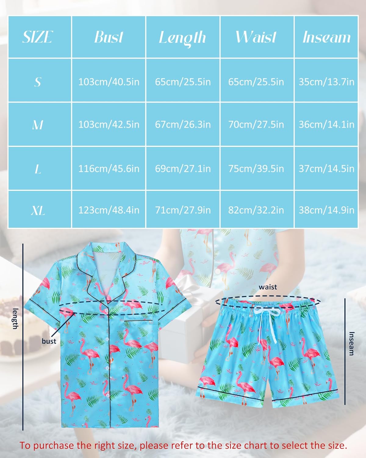 Womens Silky Pajama Sets Short Sleeve Loungewear 2 Pcs Satin Soft Pj Sets Button Down Women's Summer Sleepwear - Image 6