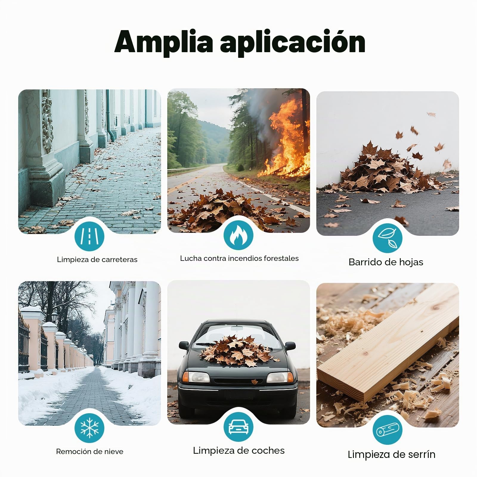 Soplador de hojas de gasolina, aspirador de jardín de 4 tiempos, soplador de 75,6 cc con potencia de motor de 2600 W y depósito de 1,9 L, velocidad variable, amortiguador de hojas refrigerado por